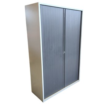 Roldeurkast Zilvergrijs Zwart Extra Breed H195xB125xD50