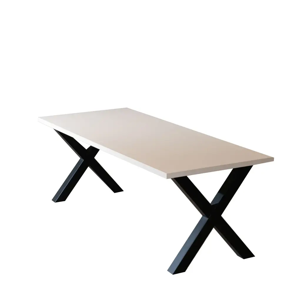 MN Kopenhagen X-poot Vergadertafel Extra Dik Blad B220xD90