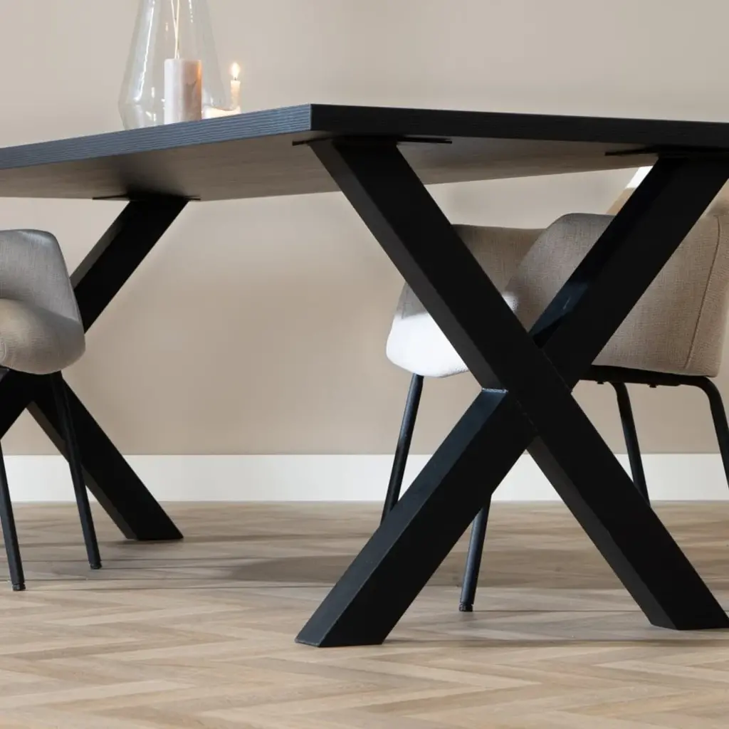 MN Kopenhagen X-poot Vergadertafel Extra Dik Blad B220xD90