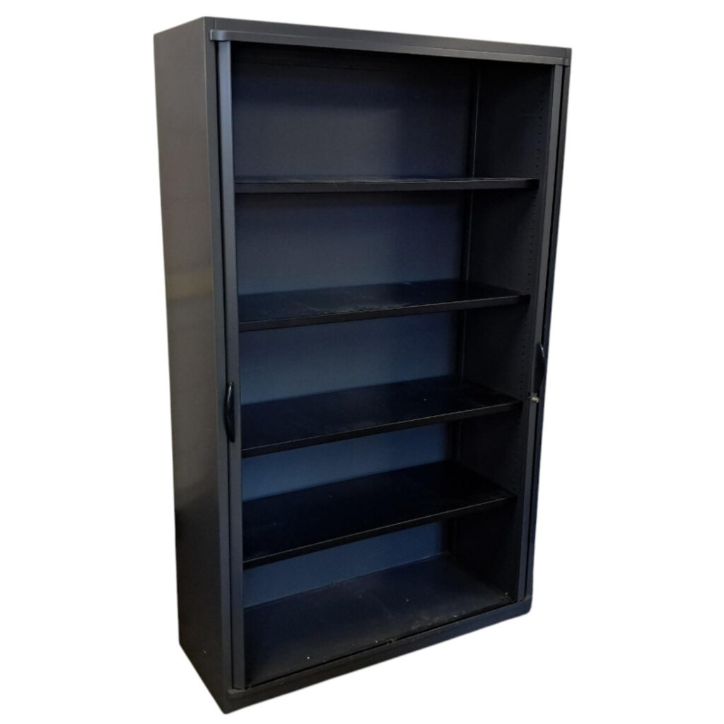 Steelcase Roldeurkast Zwart 198 x 120 x 43