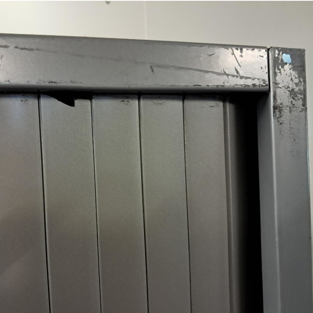 Gispen Meta Roldeurkast Zilvergrijs Kunststof Deuren H195xB120xD47  B-keus