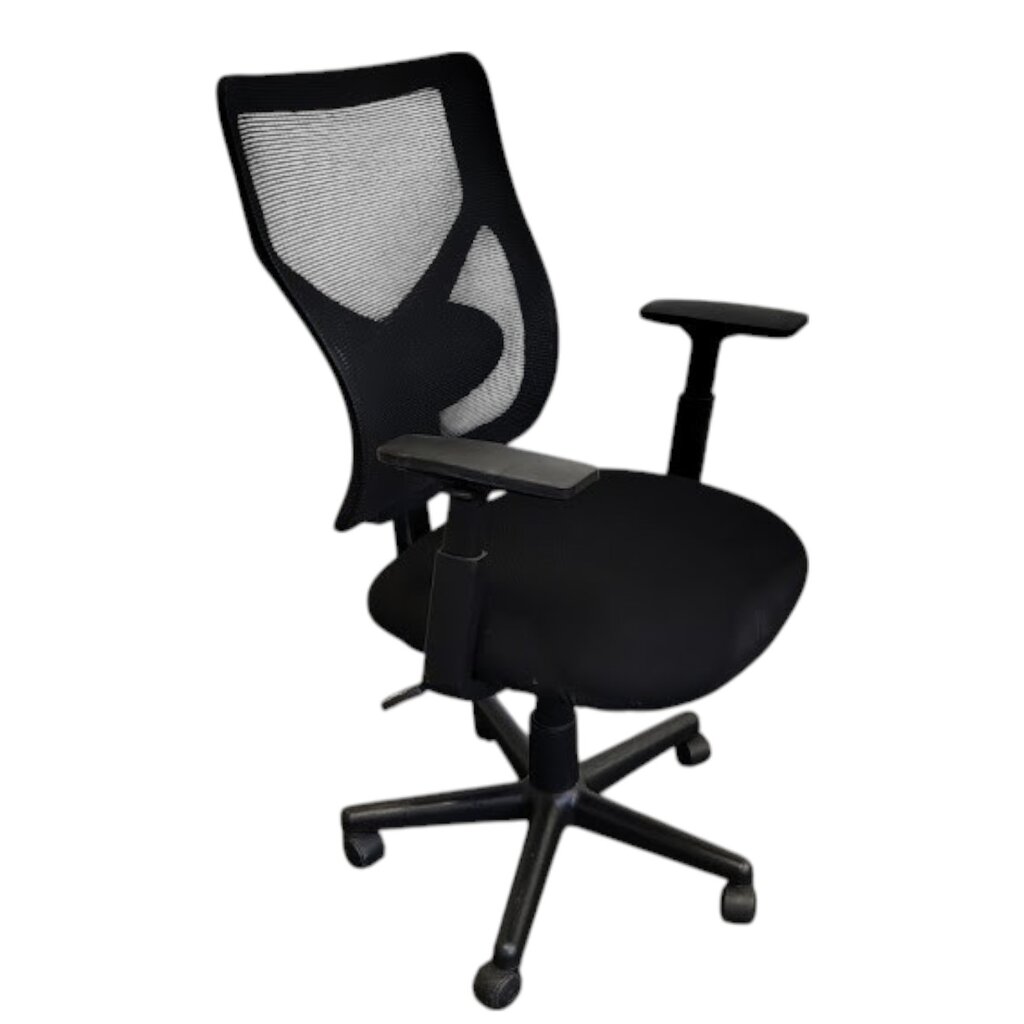 Basic Bureaustoel Zwart Netweave