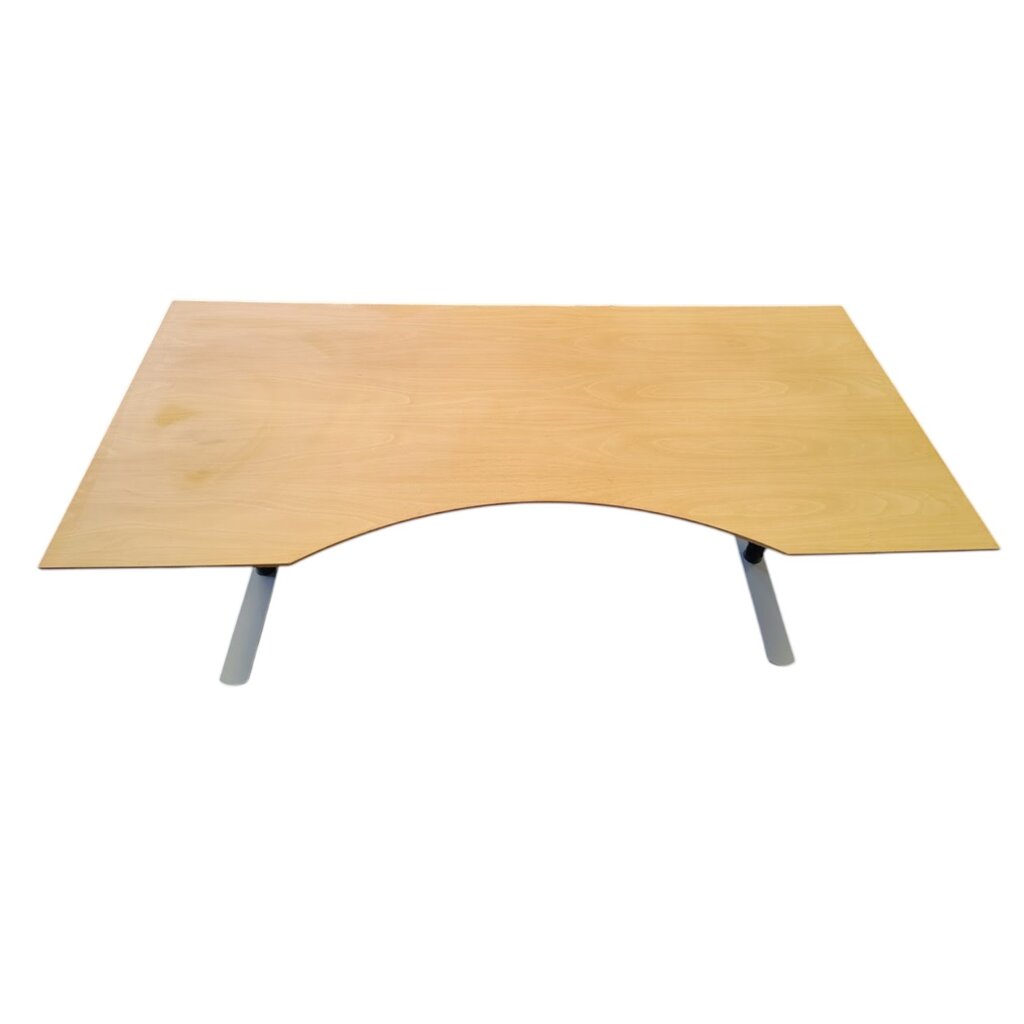 Elektrisch Zit Sta Cockpitbureau Zwart Grijs Beuken 200 x 90