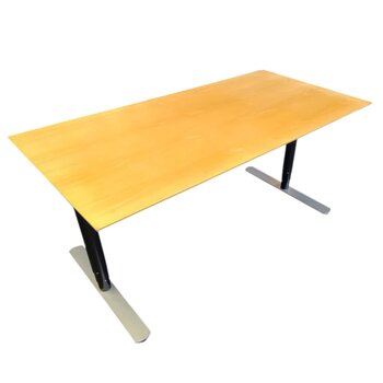 Elektrisch Zit Sta Bureau Zwart Grijs Beuken 160 x 80