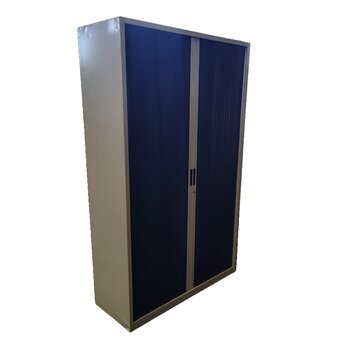 Roldeurkast Zilvergrijs Zwart 195 x 120 x 45