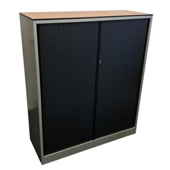 Ahrend Roldeurkast Zilvergrijs Zwart Kersen 144 x 120 x 45