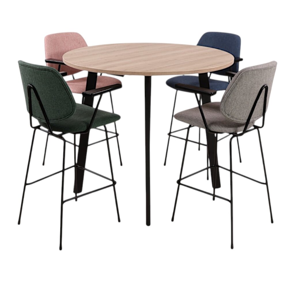 MN Easy Ronde Bartafel Zwart Scandinavisch Eiken B120