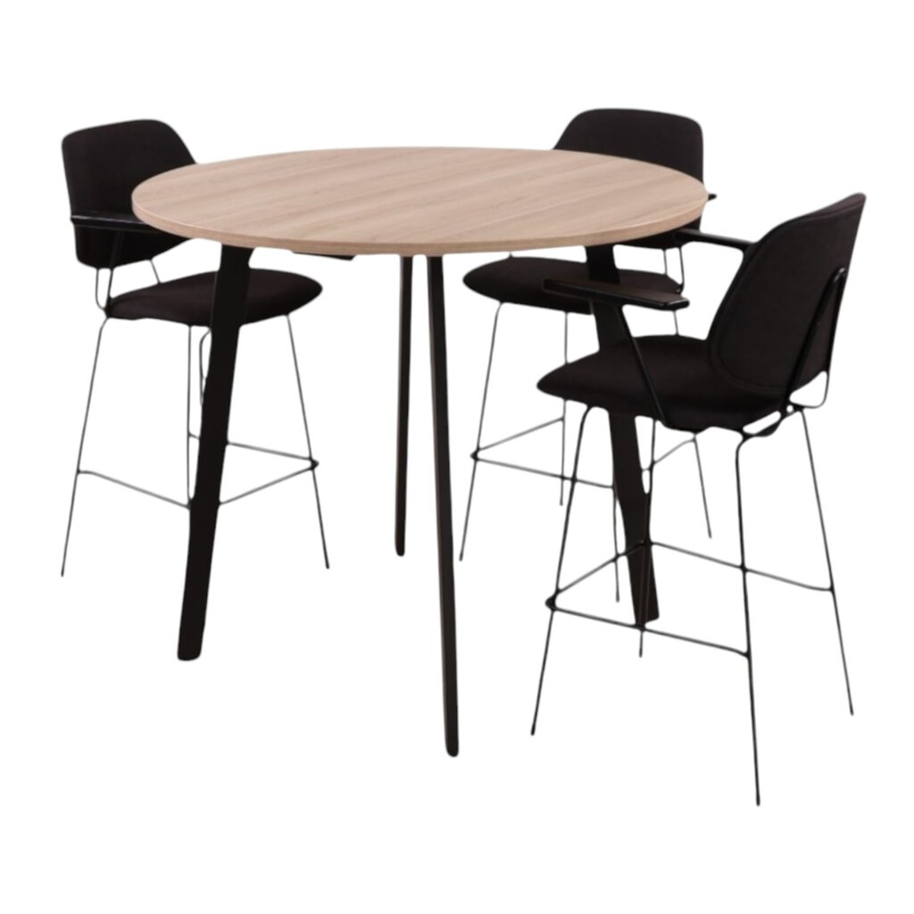 MN Easy Ronde Bartafel Zwart Scandinavisch Eiken B120