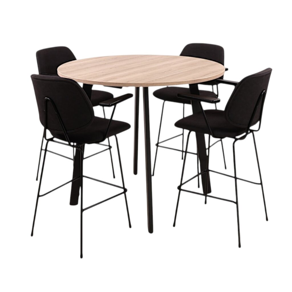 MN Easy Ronde Bartafel Zwart Scandinavisch Eiken B120