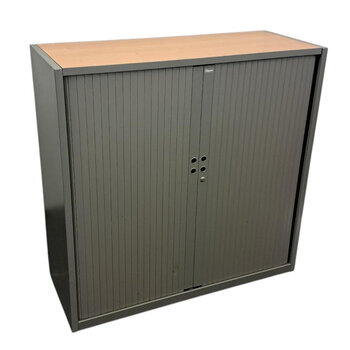 Gispen Meta Roldeurkast Zilvergrijs Zilvergrijs Beuken 120 x 120 x 47
