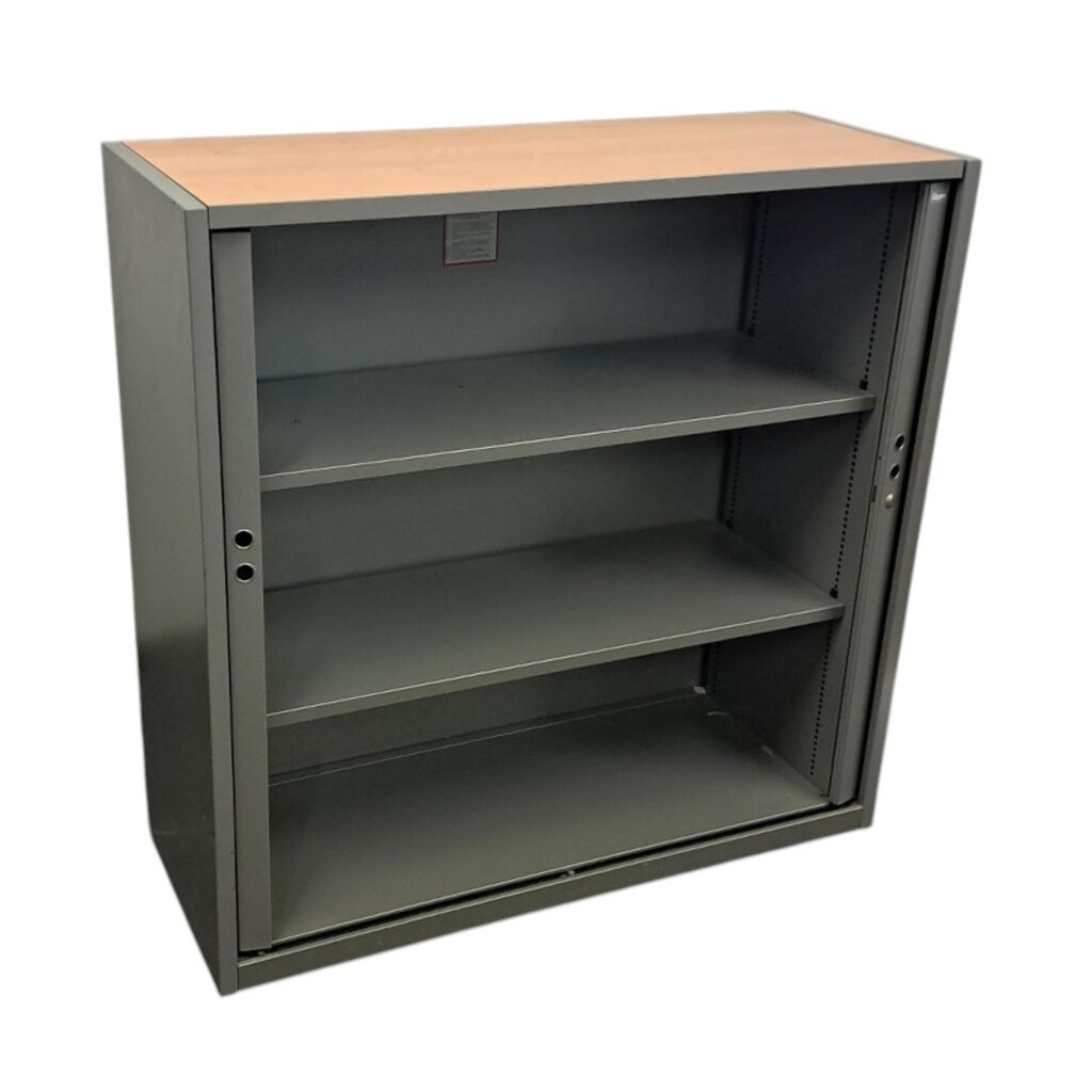 Gispen Meta Roldeurkast Zilvergrijs Zilvergrijs Beuken 120 x 120 x 47