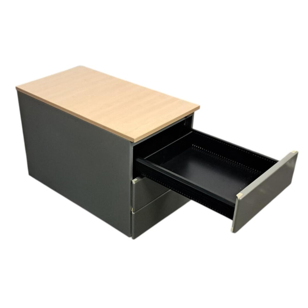 Steelcase Ladeblok 3 Laden Zilvergrijs Ahorn