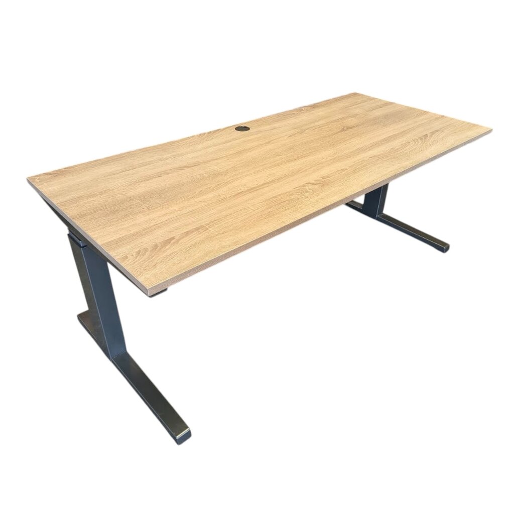 Steelcase Elektrisch Zit Sta Bureau Antraciet Midden Eiken B180xD80