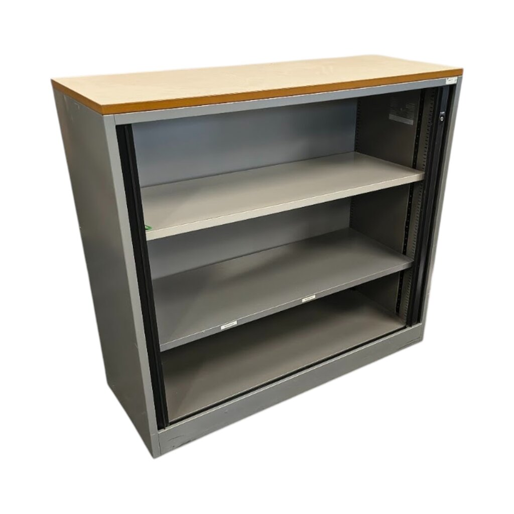 Ahrend Roldeurkast Zilvergrijs Zwart Ahorn H110xB120xD45