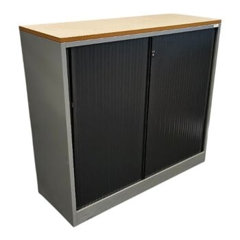Ahrend Roldeurkast Zilvergrijs Zwart Ahorn H110xB120xD45
