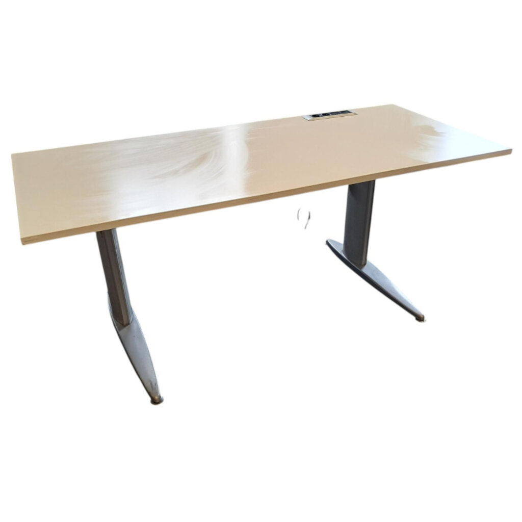 Elektrisch Zit Sta Bureau Zilvergrijs Wit 180 x 80