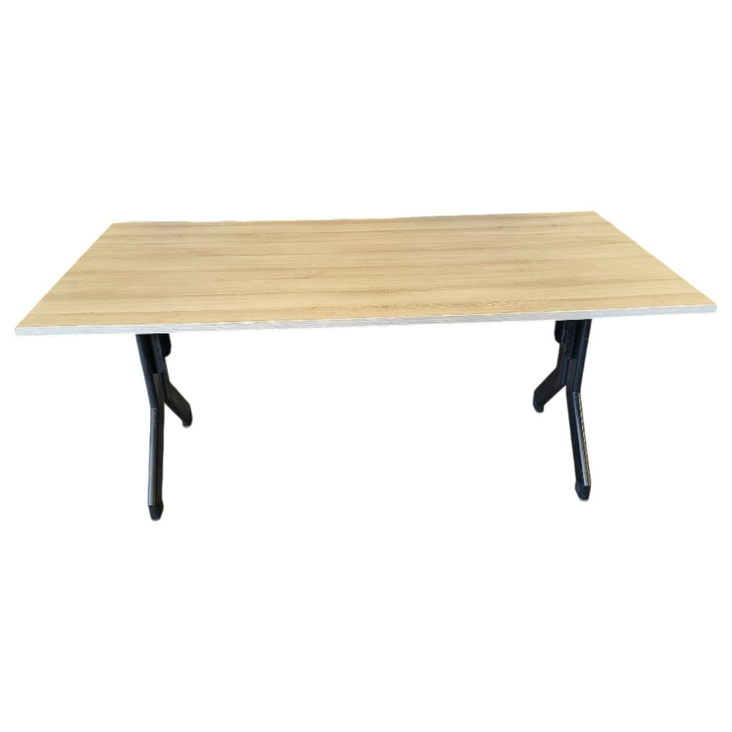 Kembo Vergadertafel Eiken Zwart B180xD100