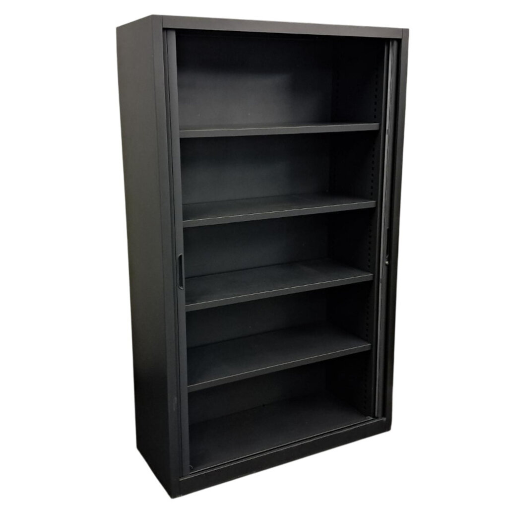 Tweedehands Roldeurkast Antraciet B-Keus H195xB120xD45