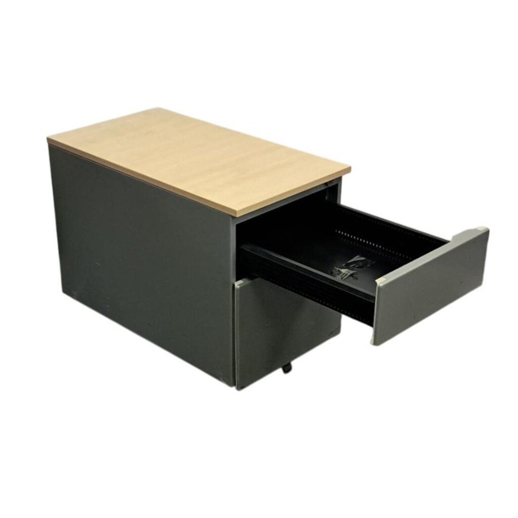 Steelcase Ladeblok 2 Laden Zilvergrijs Ahorn