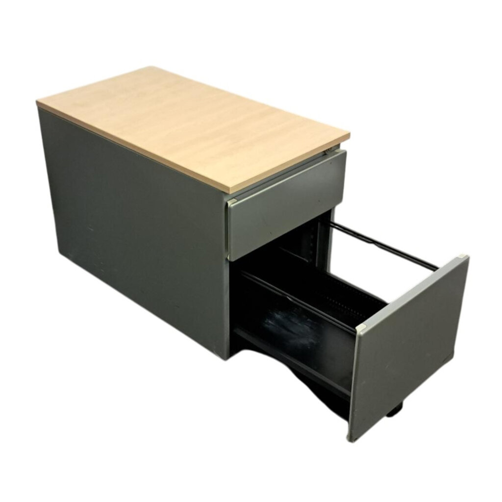 Steelcase Ladeblok 2 Laden Zilvergrijs Ahorn