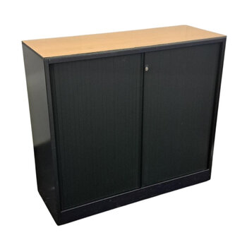 Ahrend Roldeurkast Donkerblauw Zwart Beuken 109 x 120 x 45