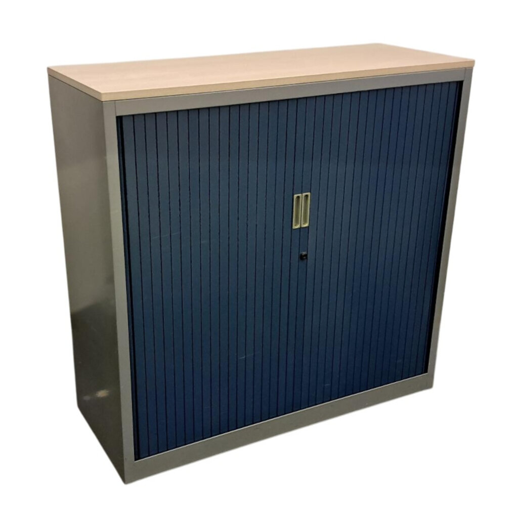 Aspa Roldeurkast Zilvergrijs Blauw Eiken 118 x 120 x 47