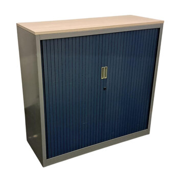 Aspa Roldeurkast Zilvergrijs Blauw Eiken 118 x 120 x 47