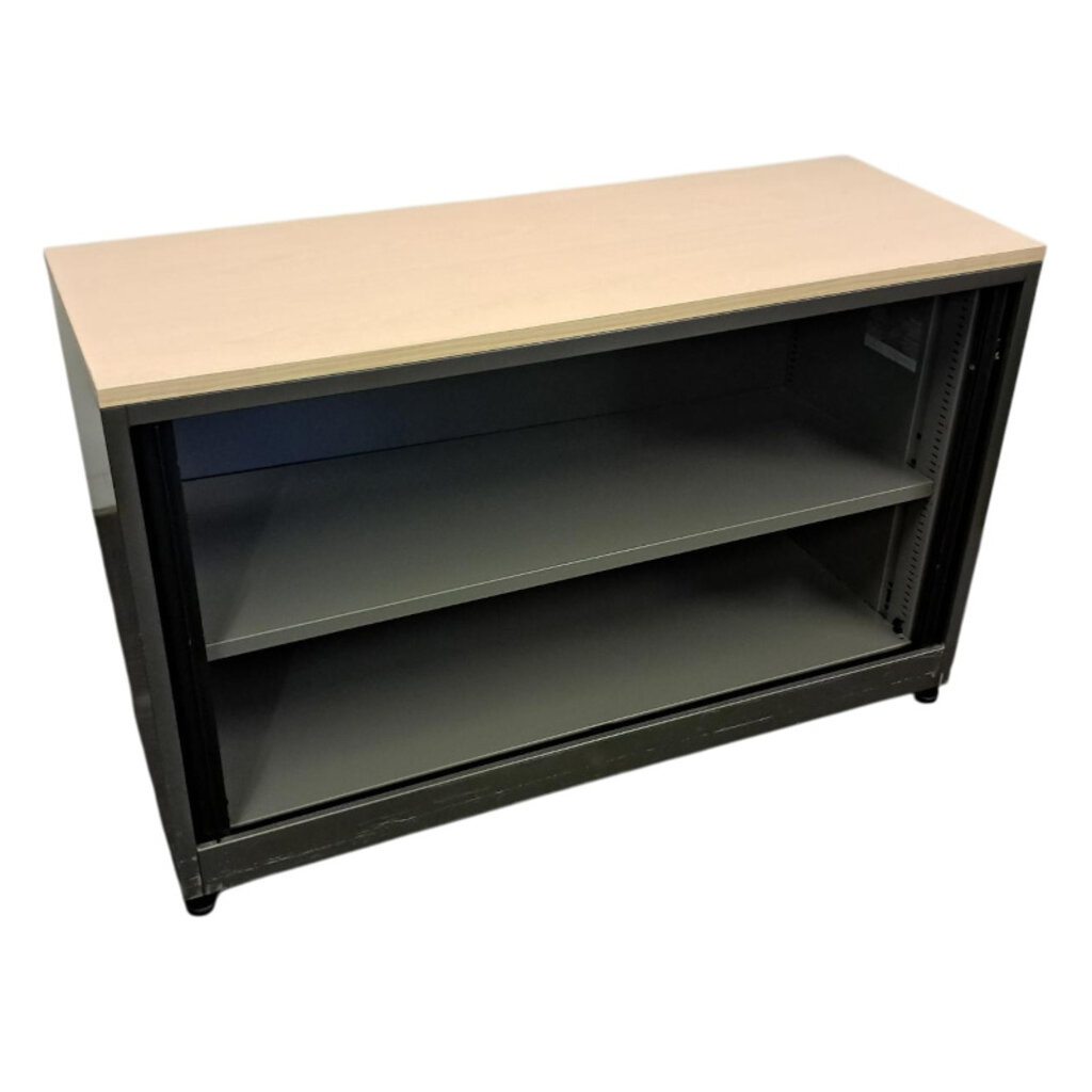 Ahrend Roldeurkast Antraciet Zwart Ahorn 75 x 120 x 45