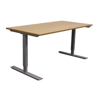 Zit Sta Slingerbureau Zilvergrijs Beuken B180xD80