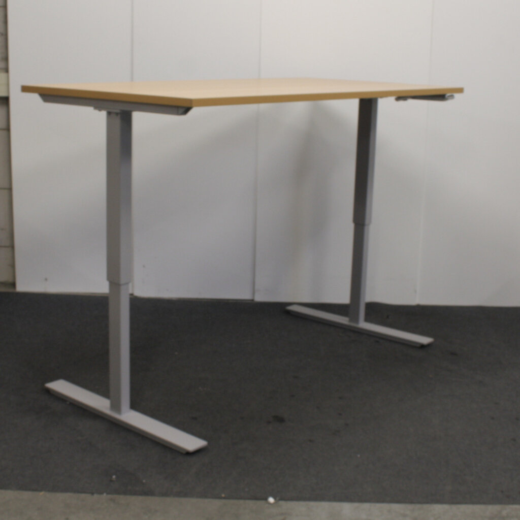 Zit Sta Slingerbureau Zilvergrijs Beuken B180xD80