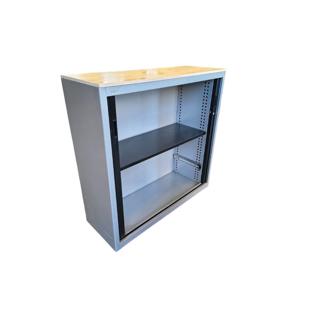 Vepa Roldeurkast Zilvergrijs Zwart Ahorn 122 x 125 x 45 1LB