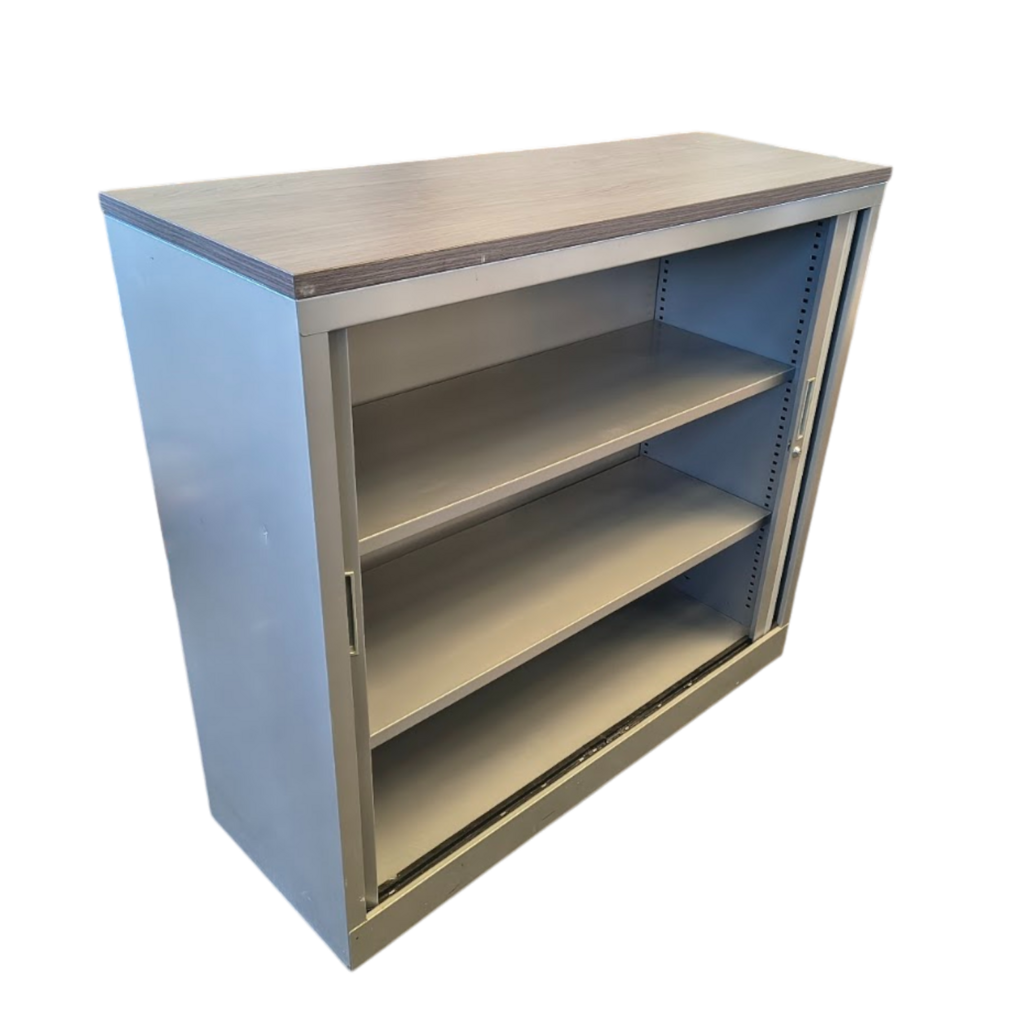 Roldeurkast Zilvergrijs Donker Eiken H108xB120xD43