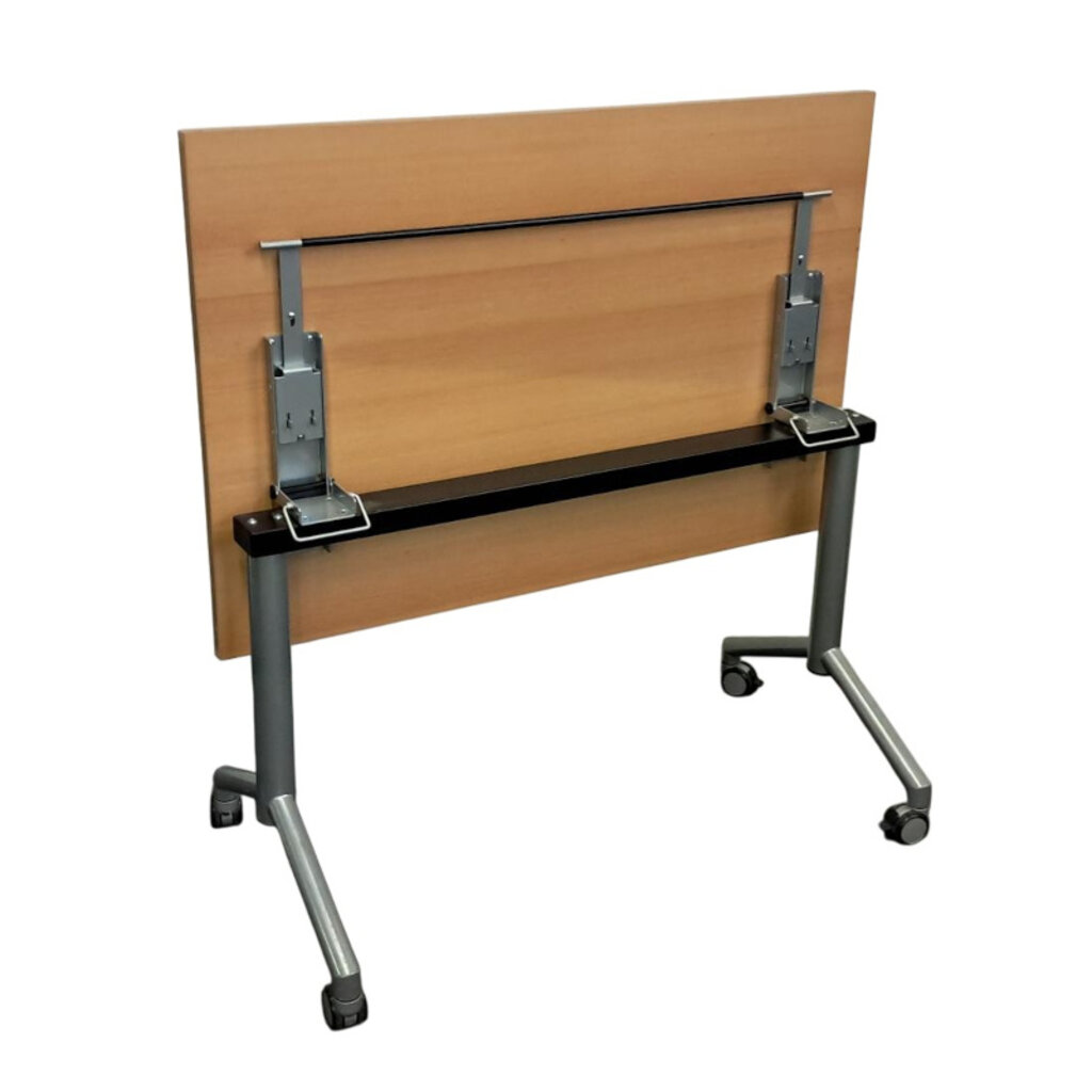 Verrijdbare en Inklapbare Tafel Zilvergrijs Beuken 120 x 80