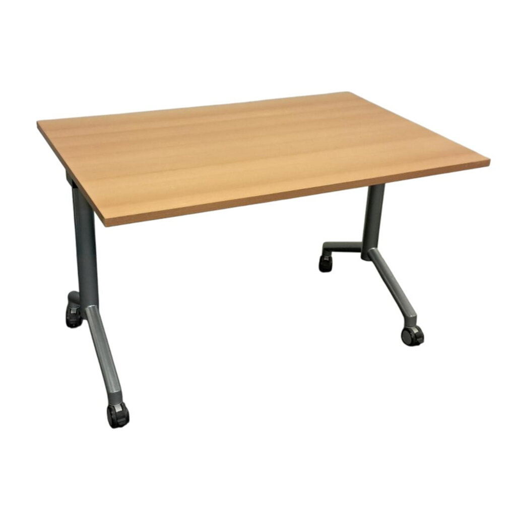 Verrijdbare en Inklapbare Tafel Zilvergrijs Beuken 120 x 80