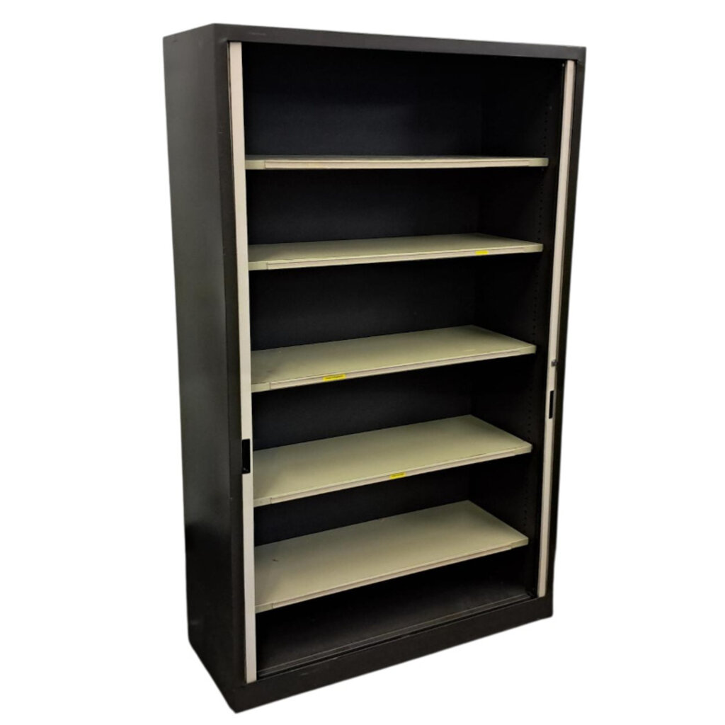 van Blerk Roldeurkast Donkerbruin Lichtgrijs H195xB120xD45