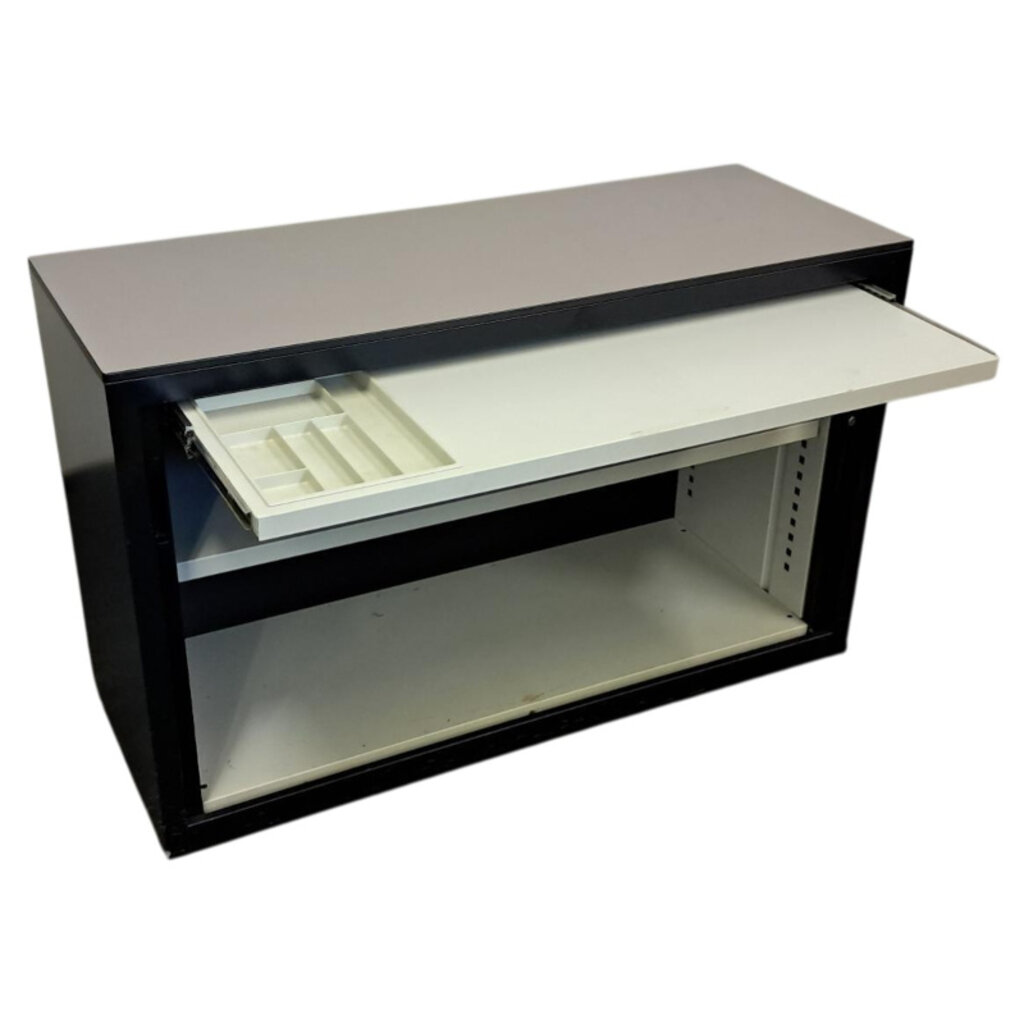 Lensvelt Roldeurkast Zwart Donkergrijs H74 x B120 x D45