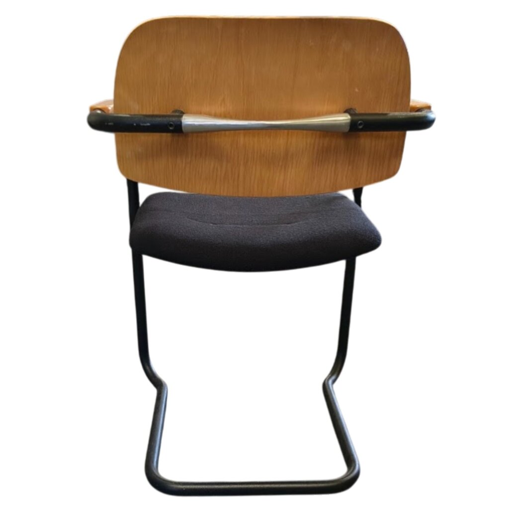 Lande Vergaderstoel Hout Zwart Slede