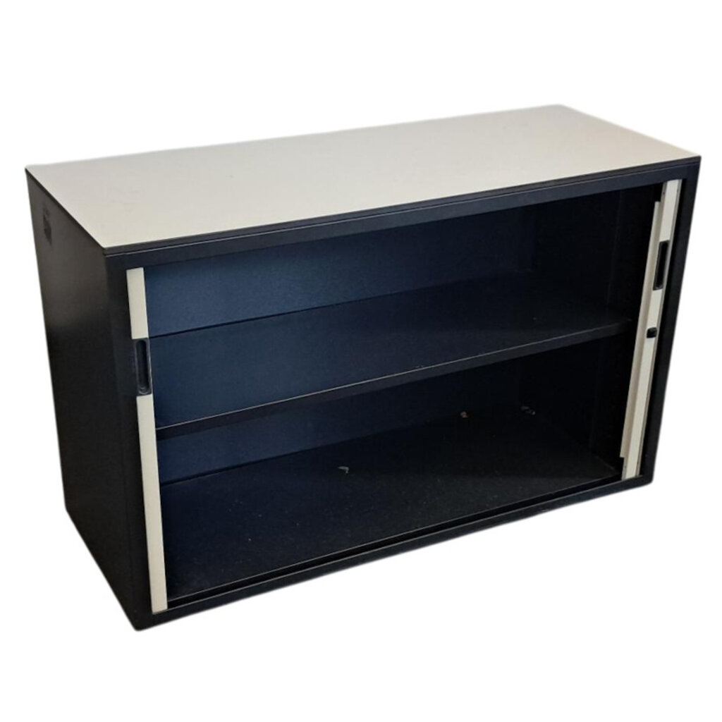 Aspa Roldeurkast Zwart Lichtgrijs 75 x 120 x 47