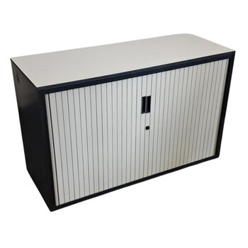 Aspa Roldeurkast Zwart Lichtgrijs 75 x 120 x 47