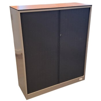 Ahrend Roldeurkast Zilvergrijs Zwart Beuken 144 x 120 x 45