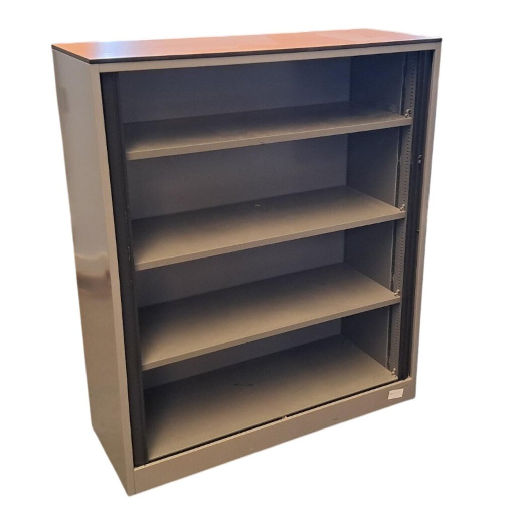 Ahrend Roldeurkast Zilvergrijs Zwart Beuken 144 x 120 x 45