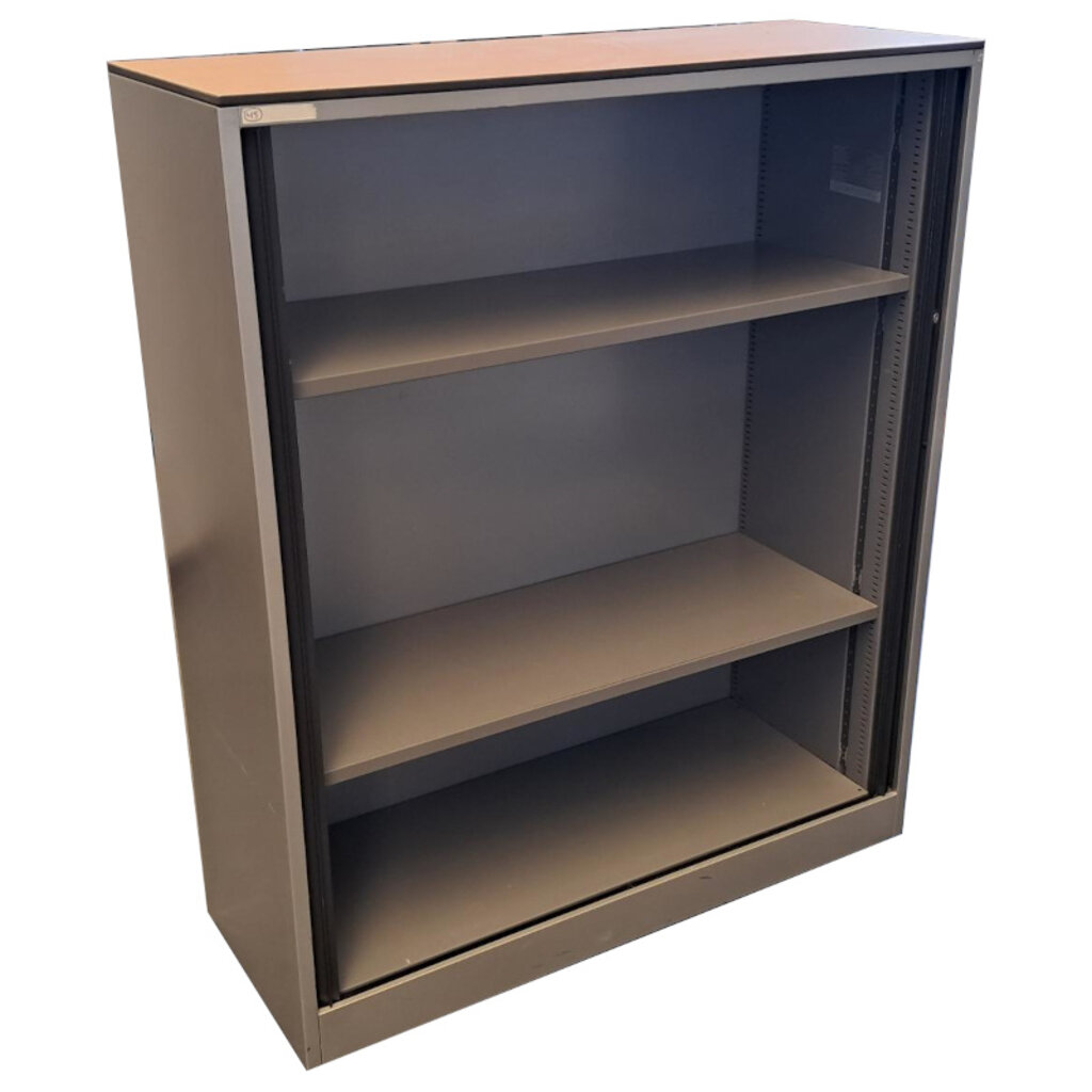 Ahrend Roldeurkast Zilvergrijs Zwart Licht Beuken 144 x 120 x 45