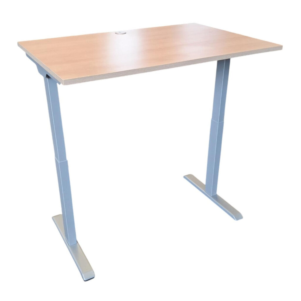 Zit Sta Slingerbureau Zilvergrijs Licht Eiken B120xD80