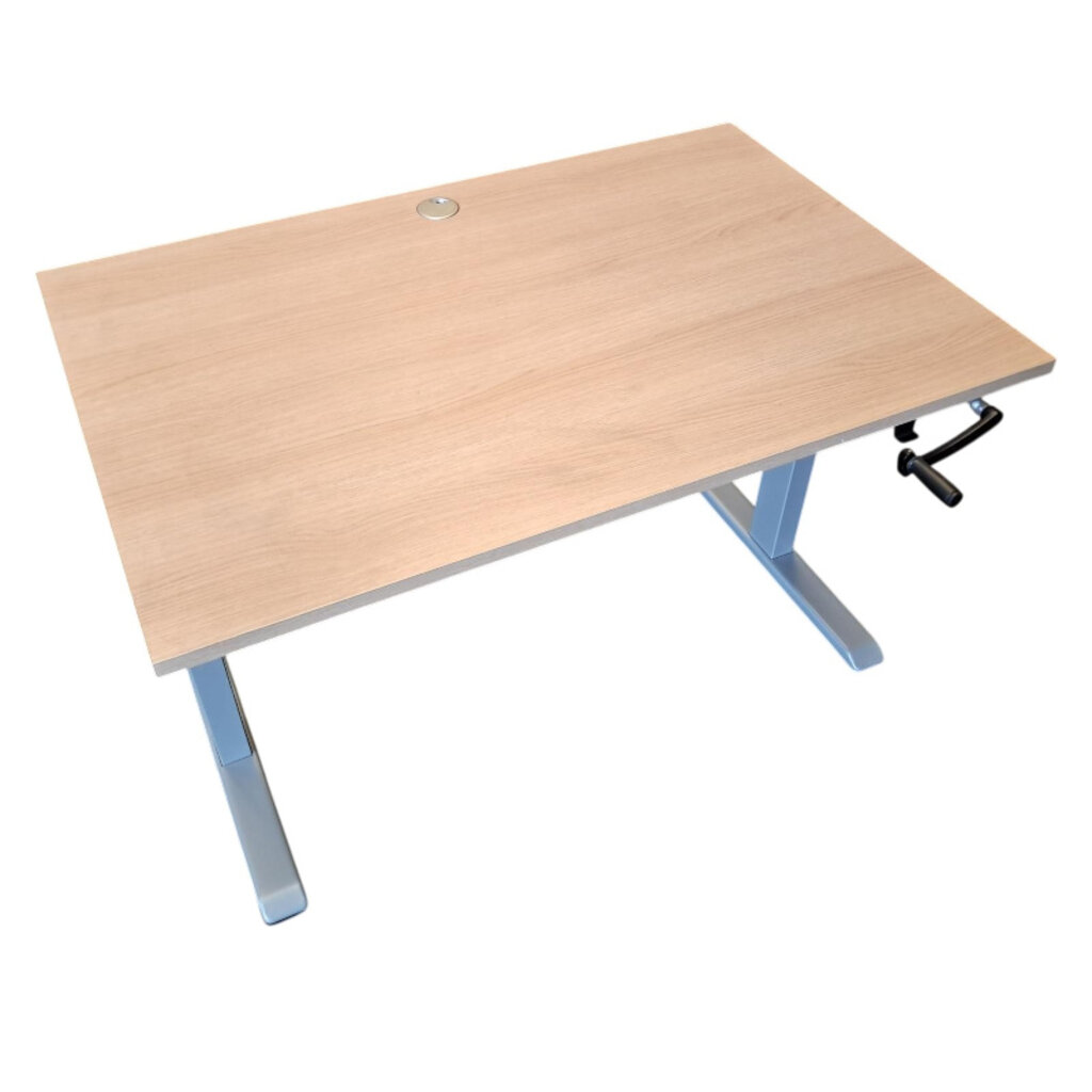 Zit Sta Slingerbureau Zilvergrijs Licht Eiken B120xD80