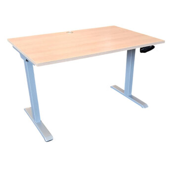 Zit Sta Slingerbureau Zilvergrijs Licht Eiken B120xD80