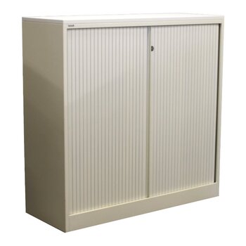Ahrend Roldeurkast Wit H120 x B120 x D45 Kunststof Roldeuren  Mist Slot