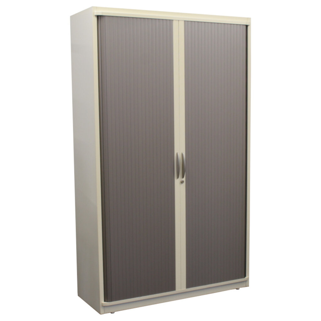 Steelcase Roldeurkast Lichtgrijs Zilvergrijs 198 x 120 x 43  Mist Slot 3LB