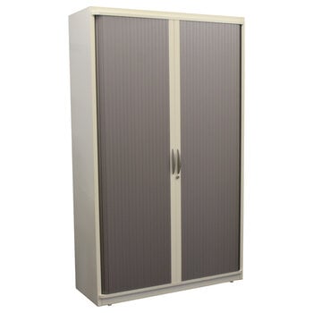 Steelcase Roldeurkast Lichtgrijs Zilvergrijs 198 x 120 x 43  Mist Slot 3LB