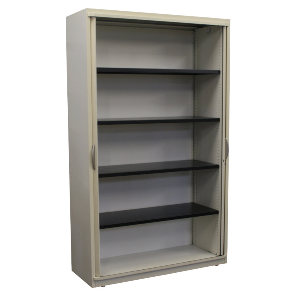 Steelcase Roldeurkast Lichtgrijs Zilvergrijs 198 x 120 x 43  Mist Slot 3LB