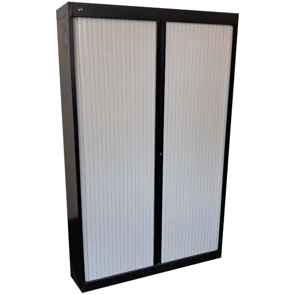 Emmein Roldeurkast Zwart Wit 195 x 120 x 45 4HF